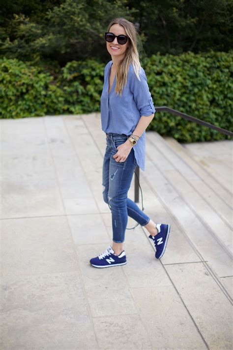 blue sneakers outfits